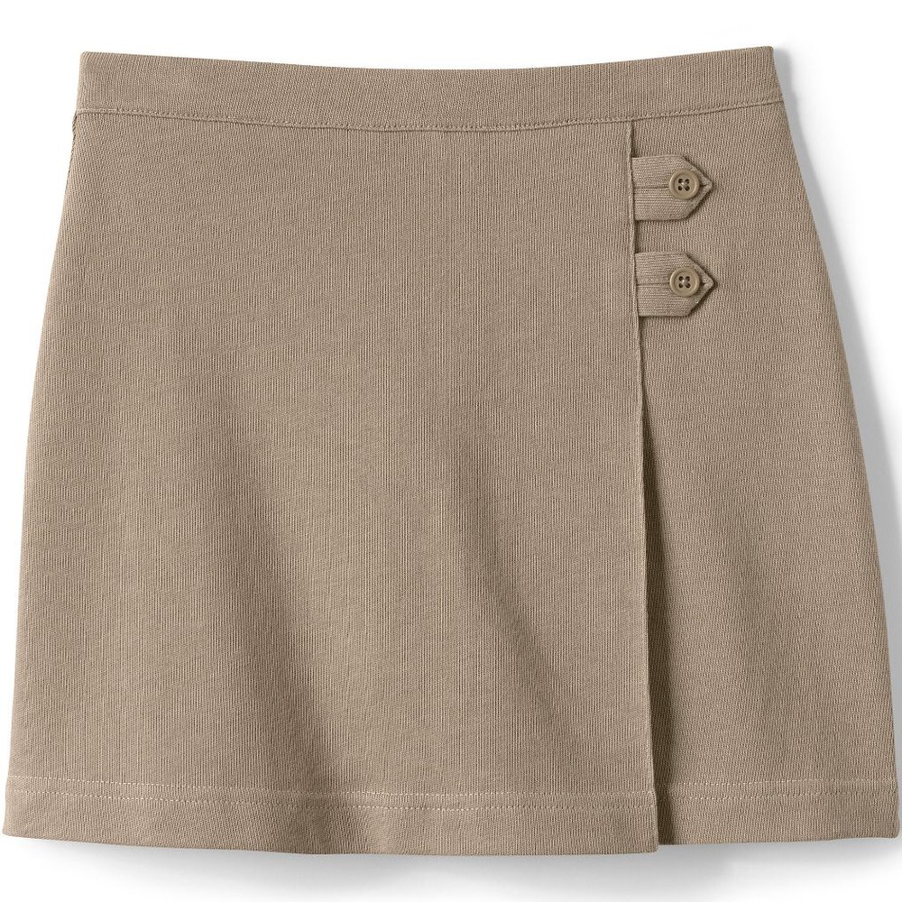 Lands' End School Uniform Girls Knit Skort Above the Knee, Khaki, NWT…
